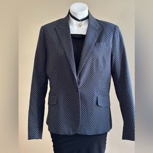 New York & Company Black & White polkadots,1 Button Blazer SZ 14 Good Condition
